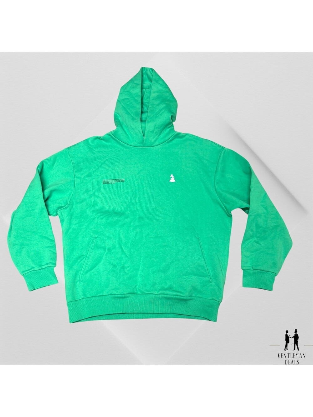 Pangaia Men's Hoodie Sweatshirt Green Pullover Logo Pockets Grammy Award L